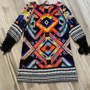 Aztec, Country-western, Dress, Swim Cover Up, XS